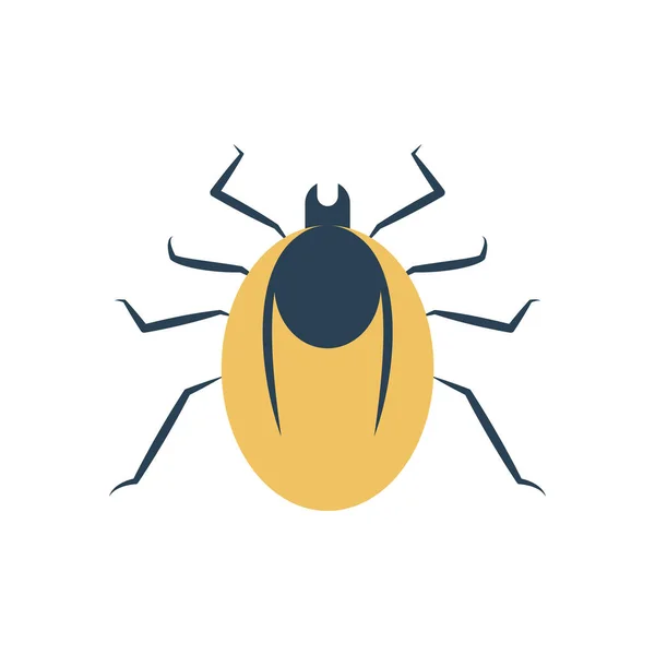 Mite insect icon, flat style — Stock Vector