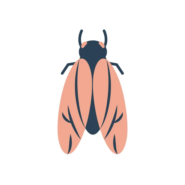 Stubenfliege Insektensymbol, flacher Stil — Stockvektor