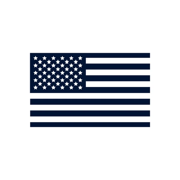 Izolovaný design vektoru stylu siluety vlajky USA — Stockový vektor