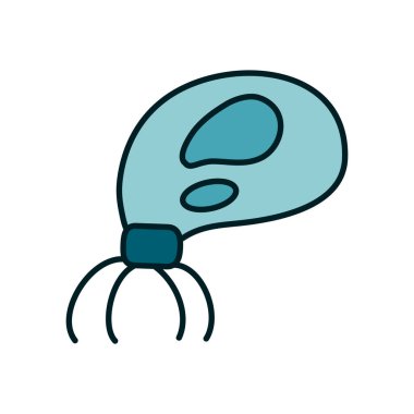 Bacak çizgisi ve biçim ikon vektör tasarımı ile izole edilmiş virüs