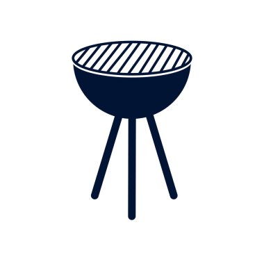 İzole edilmiş bbq Grill siluet biçimi ikon vektör tasarımı