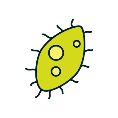 Bacak çizgisi ve biçim ikon vektör tasarımı ile izole edilmiş virüs