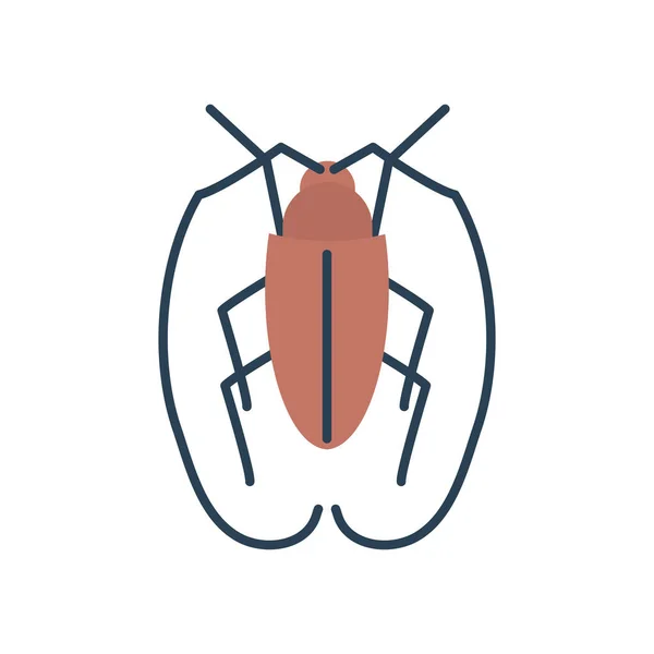 Cockroach insect icon, flat style — Stock Vector