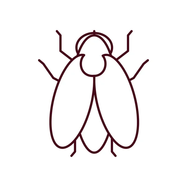 ハエの虫のアイコンラインスタイル — ストックベクタ