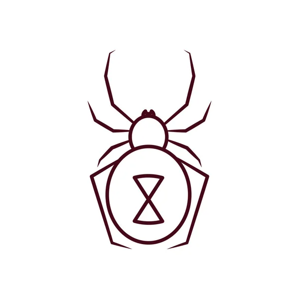 Icône d'araignée veuve noire, style ligne — Image vectorielle