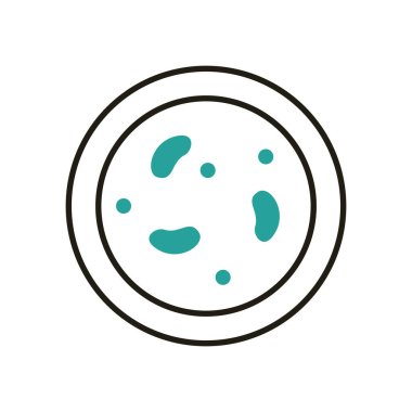 Yarı çizgi yarı renk ikon vektör tasarımı içindeki izole edilmiş virüs