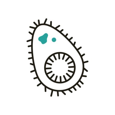 Bacakları yarı çizgi yarı renk ikon vektör tasarımı ile izole edilmiş virüs