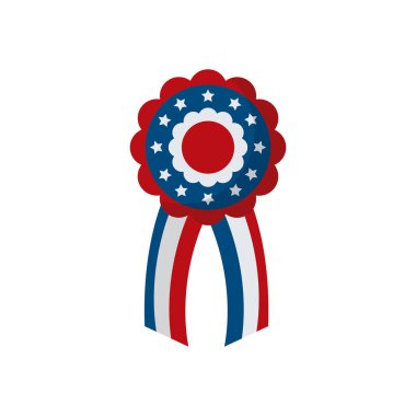 Kurdele düz biçim vektör tasarımı ile izole edilmiş ABD mührü