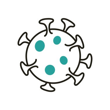 Covid 19 virüs yarı çizgi yarı renk ikon vektör tasarımı