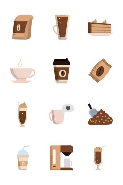 İzole kahve düz biçim ikonu vektör dizaynı