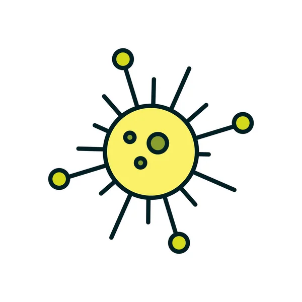 Изолированный вирус с линией ядра и дизайном иконок стиля заливки — стоковый вектор