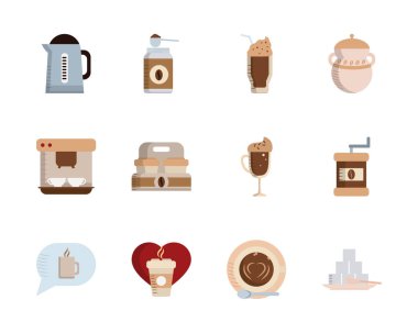 İzole kahve düz biçim ikonu vektör dizaynı