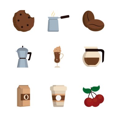 İzole kahve düz biçim ikonu vektör dizaynı