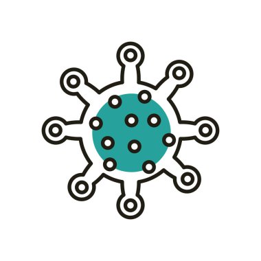 Covid 19 virüs yarı çizgi yarı renk ikon vektör tasarımı