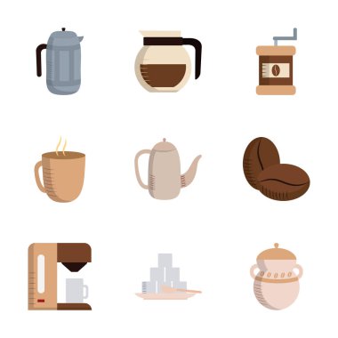 İzole kahve düz biçim ikonu vektör dizaynı