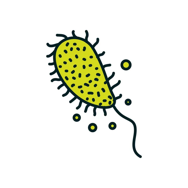 Virus aislado con patas de línea y el estilo de relleno icono de diseño de vectores — Vector de stock