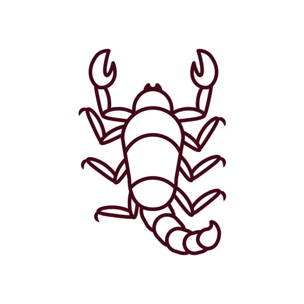 Icona degli insetti scorpione, stile linea — Vettoriale Stock