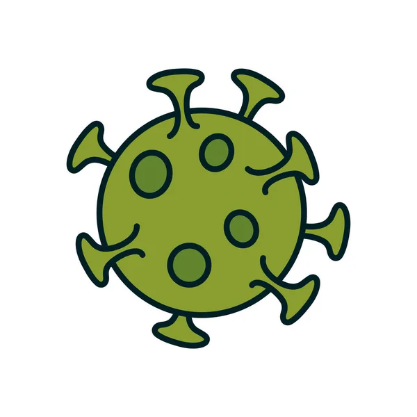 Línea de virus covid 19 y diseño de vectores icono de estilo de relleno — Vector de stock