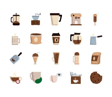 İzole kahve düz biçim ikonu vektör dizaynı