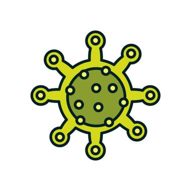 covid 19 virüs hattı ve biçim ikonu vektör tasarımını doldur