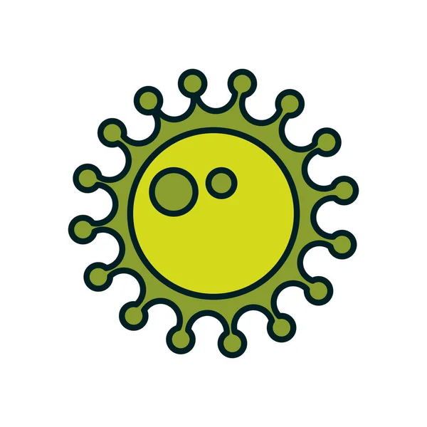 Línea de virus covid 19 y diseño de vectores icono de estilo de relleno — Archivo Imágenes Vectoriales