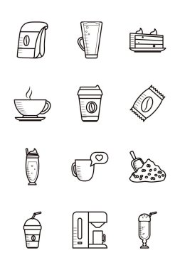 İzole kahve hattı biçim ikonu vektör dizaynı