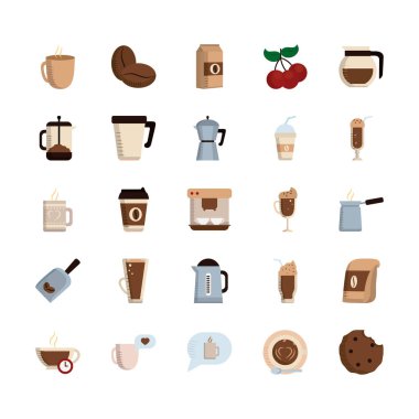 İzole kahve düz biçim ikonu vektör dizaynı