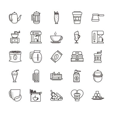 İzole kahve hattı biçim ikonu vektör dizaynı