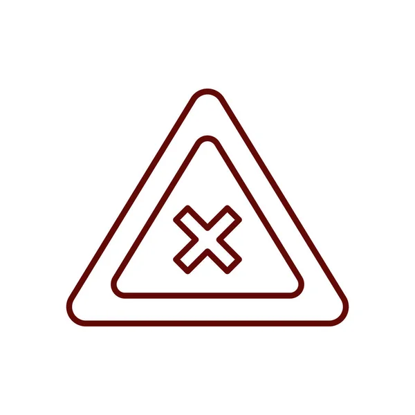 Pas croix signe icône, style de ligne — Image vectorielle