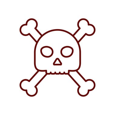 kafatası ve çapraz kemik simgesi, satır biçimi