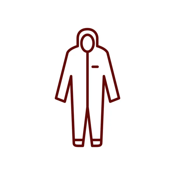 Traje de seguridad icono, estilo de línea — Vector de stock