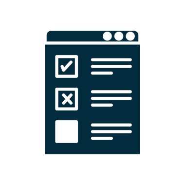 Online eğitim kavramı, akademik web sayfası simgesi, siluet biçimi