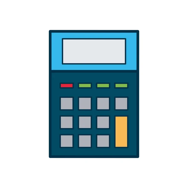 Icona della calcolatrice, riempimento e stile linea — Vettoriale Stock