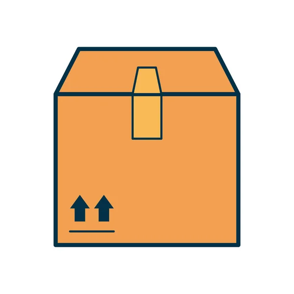 Значок пакунка коробки, рядок і стиль заповнення — стоковий вектор