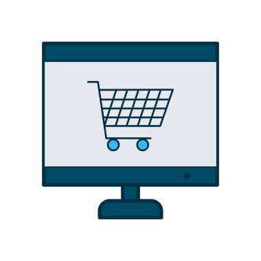 bilgisayar alışveriş arabası simgesi, satır ve doldurma biçimi