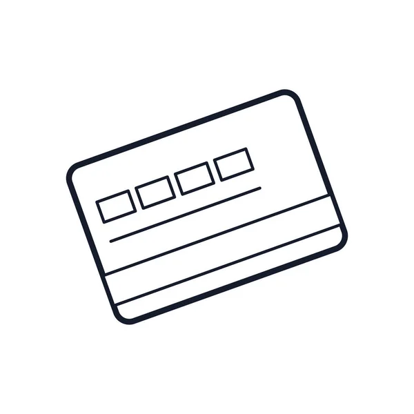 Kreditkort ikon, linje stil — Stock vektor