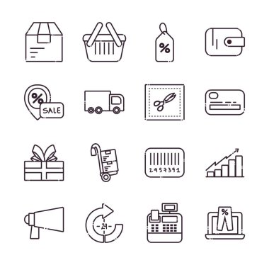 Alışveriş çizgisi biçim simgesi vektör tasarımı