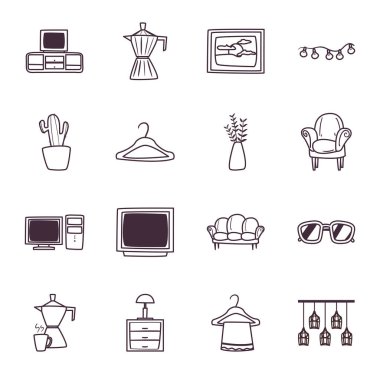 İzole edilmiş ev satırı biçim ikonu vektör dizaynı