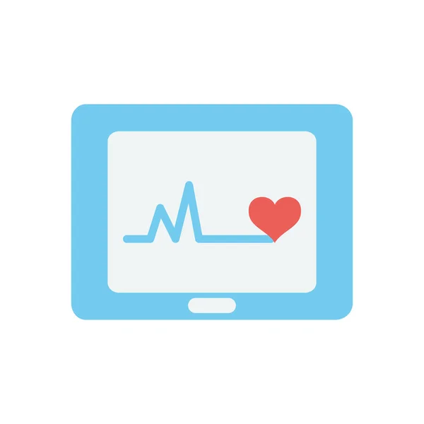 Ícone do monitor cardíaco cardio, estilo plano — Vetor de Stock