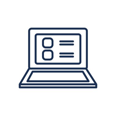 çevrimiçi eğitim kavramı, dizüstü bilgisayar simgesi, satır biçimi