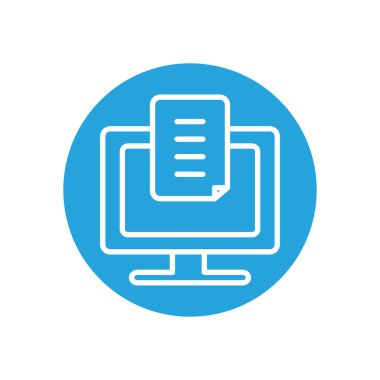 eğitim çevrimiçi konsepti, akademik belge simgesi olan bilgisayar, satır engelleme biçimi