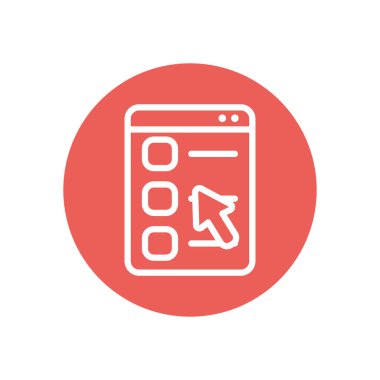 İmleç simgesi ile web sayfası, satır blok biçimi