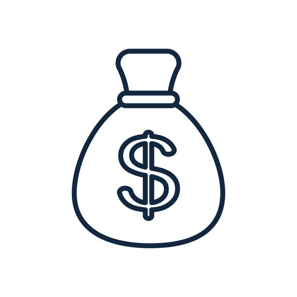 Money bag icon, line style — Stock Vector