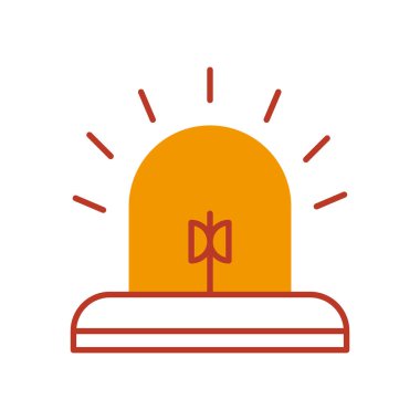 siren aygıtı simgesi, yarım satır yarı renk biçimi