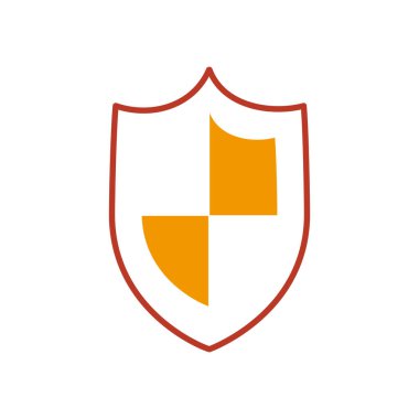 Güvenlik kalkanı simgesi, yarı çizgi yarı renk