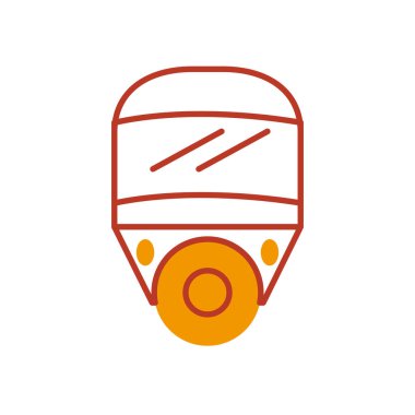 Güvenli yüz maskesi simgesi, yarı çizgi yarı renk