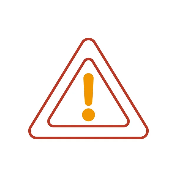 Icona del segno di avvertimento, metà linea mezzo colore stile — Vettoriale Stock