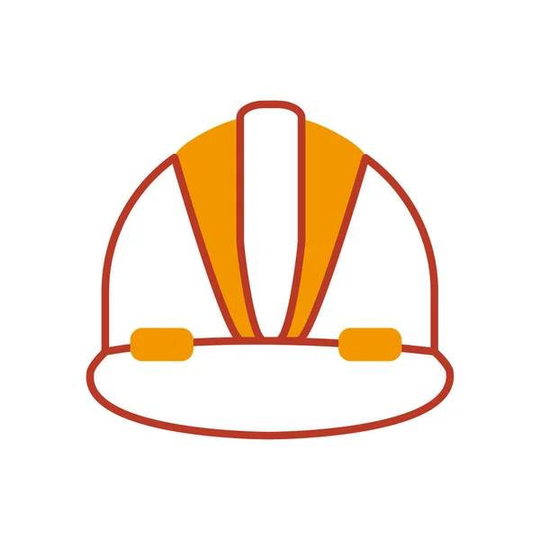 Bezpečnostní helma ikona, polovina řádku polobarevný styl — Stockový vektor