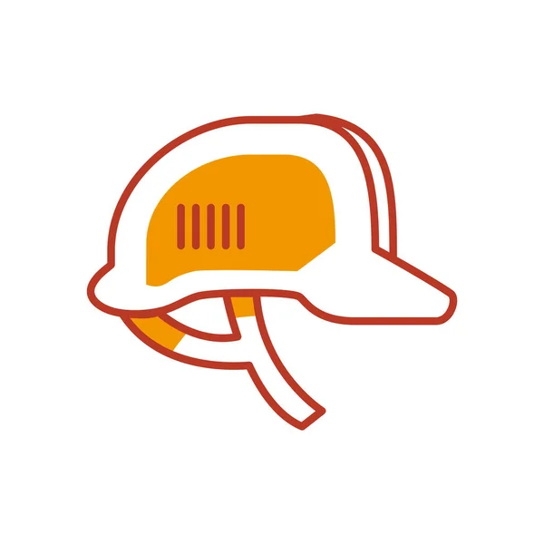 Icône de casquette de sécurité, demi ligne demi style couleur — Image vectorielle
