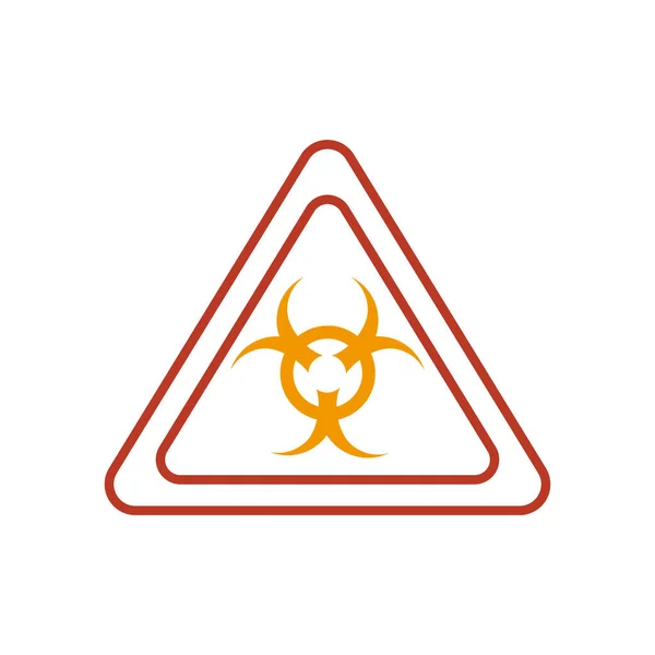 Icône de signe de risque biologique, demi-ligne style demi-couleur — Image vectorielle